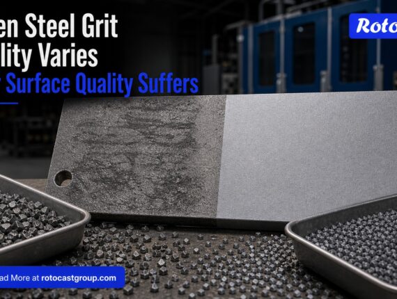 Comparison showing the industrial effects of inconsistent steel grit quality on surface preparation